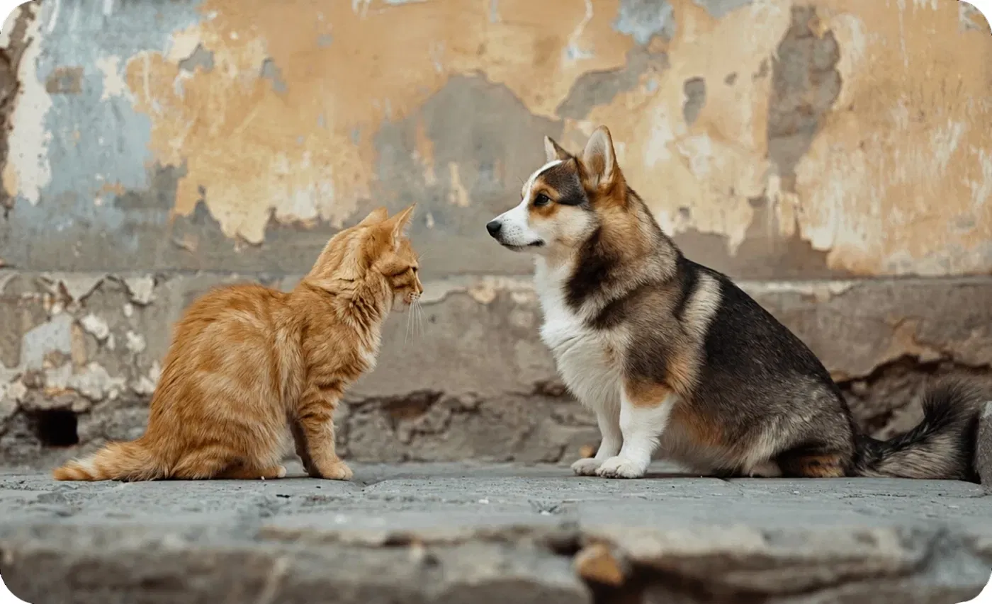 Chien et chat accueillis dans un refuge